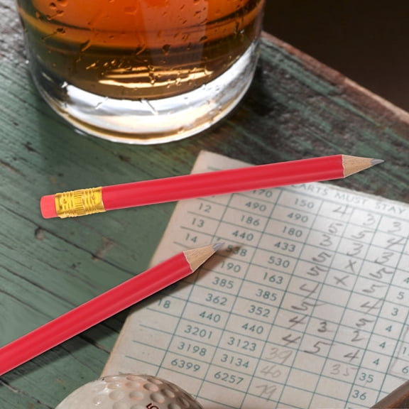 ETHZZLE 72Pcs Pre Sharpened Red Golf Pencils Wooden Half Pencils with Latex Free Eraser for Office