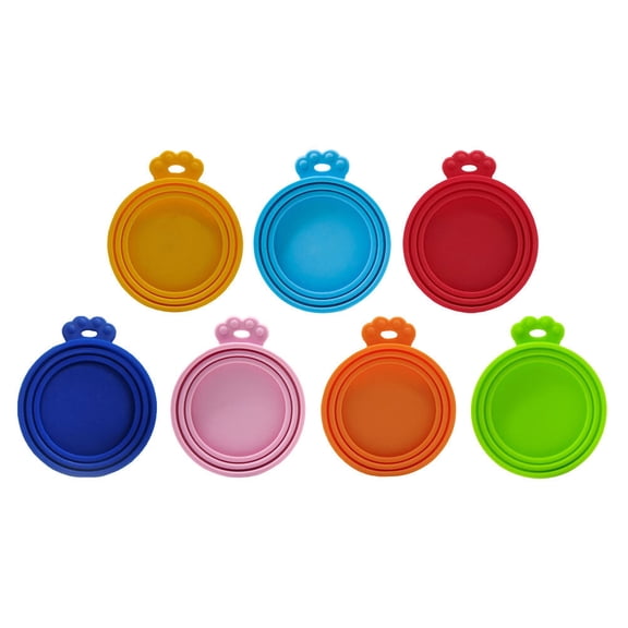 ETHZZLE 7Pcs Silicone Can Lids for Household Use Assorted Color Flexible Wear Resistant Covers