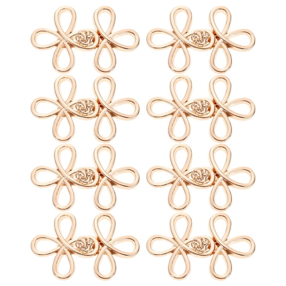 ETHZZLE 8Pairs Vintage Golden Metal Button Fasteners for Clothing Decorative Sewing Accessories