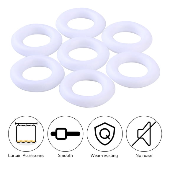 ETHZZLE 800pcs Drapery Curtain Rings White Round Smooth Sliding For Window Dressing Interior Designers