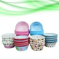 ETHZZLE 80Pcs Oil Proof Paper Cake Cups Assorted Color Muffin Wrappers ...