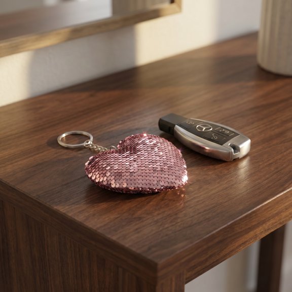 ETHZZLE Stylish Sequin Pendant Keychains with Unique Designs, Assorted Colors, and Trendy Key Accessories