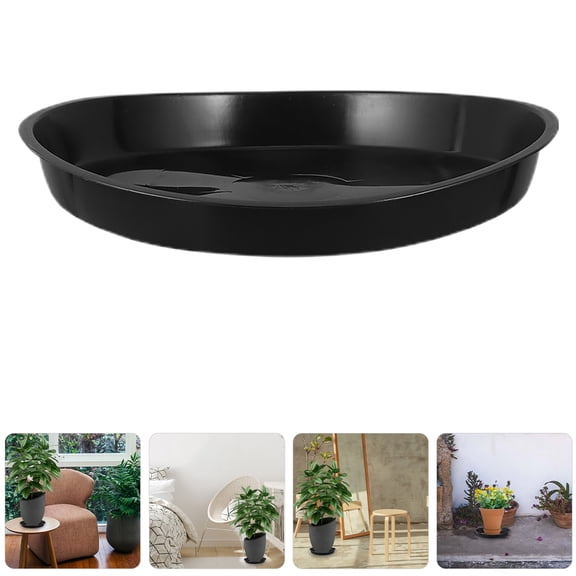 ETHZZLE Black Plastic Plant Drainage Trays, Leakproof Saucers for Indoor and Outdoor House Plant Pots