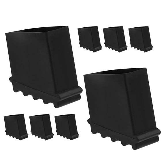 ETHZZLE 8Pcs Black Rubber Ladder Foot Covers Non Skid Ladder Feet Replacement Pads for Safety