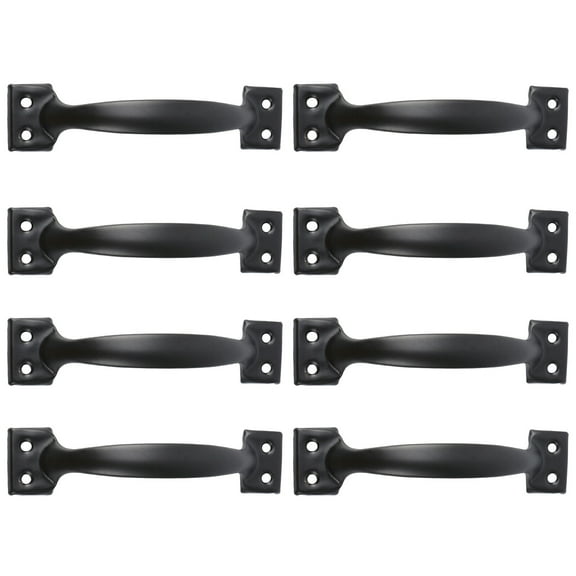 ETHZZLE 8Pcs Black Simple Furniture Handle Arch Design Durable Iron for Cabinets
