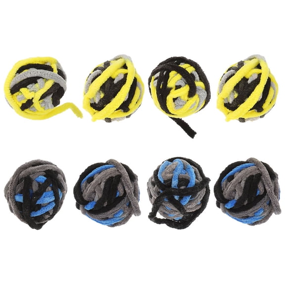 ETHZZLE 8Pcs Cat Plush Balls for Playing Fetch Exercise Soft Assorted Colors Durable