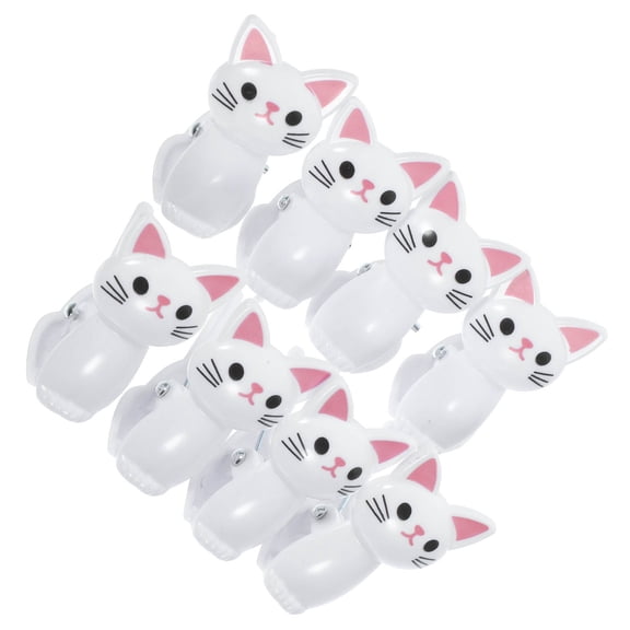 ETHZZLE White Cat-Shaped Plastic Clips for Bag Sealing, Food Storage, and Home Organization