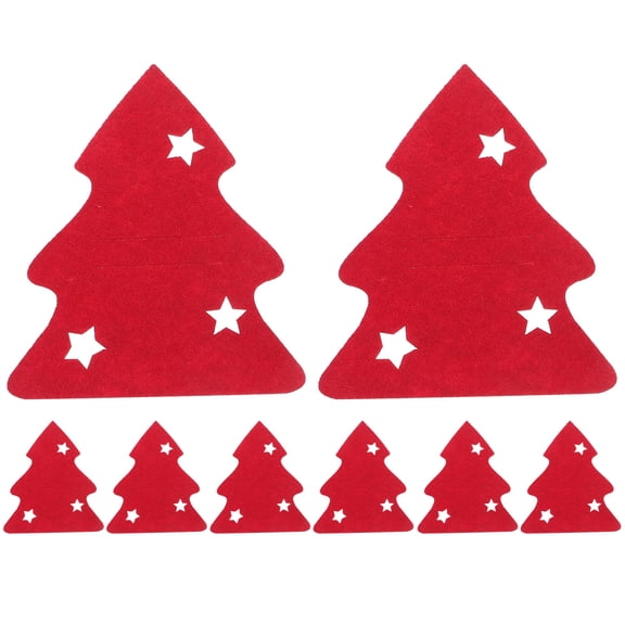 ETHZZLE 8-Piece Christmas Tree Utensil Storage Bags Set, Felt Cloth Organizer for Family Use