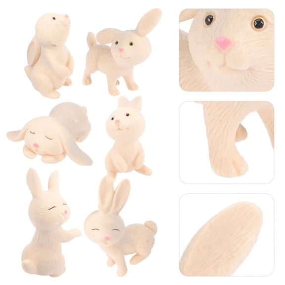 ETHZZLE 8Pcs Bunny Plants Rustic Ornaments for Landscaping Decor and Flowerpot Adornments