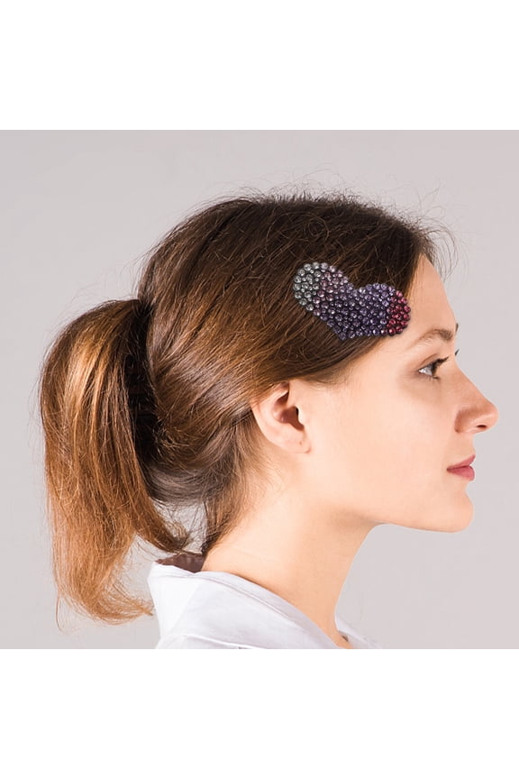 8Pcs Cute Gradient Heart Hair Clips Snap Barrettes Metal Hairpin for Teen Accessories