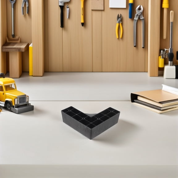 ETHZZLE Black L-Shaped Plastic Furniture Legs for Sofas, Chairs, Elevated Height and Easy Floor Cleaning