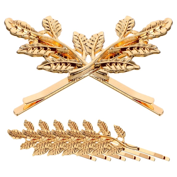 ETHZZLE 8Pcs Lightweight Golden Leaf Bobby Pins for Elegant Hair Styling