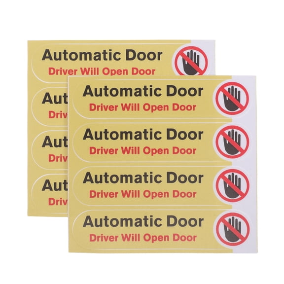 ETHZZLE Yellow Automatic Vehicle Door Reminder Stickers, Removable Sunproof Safety Labels for Cars
