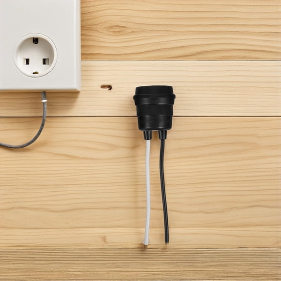 ETHZZLE 8pcs Lamp Holder Socket: Waterproof E27 Screw-In Lamp Socket - Black Outdoor Light Holder For Garden Bathroom Kitchen Commercial Use