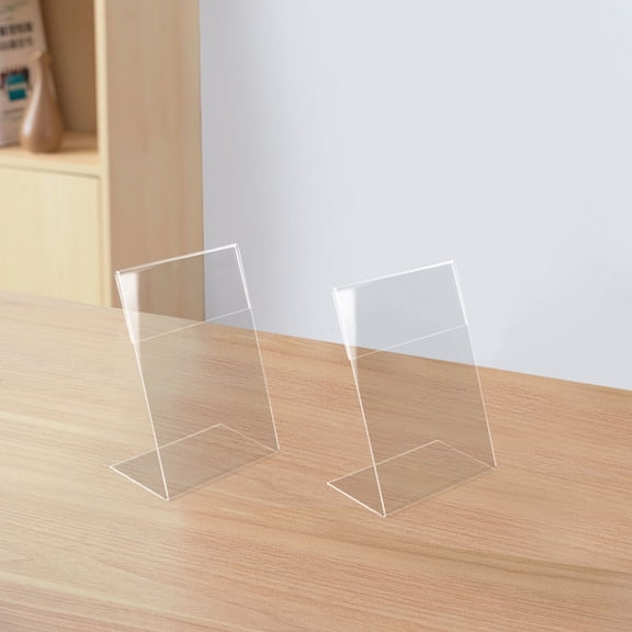 ETHZZLE 9Pcs Acrylic Desktop Display Stand for Price Tags and Menu Cards with Clear Design