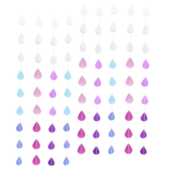 ETHZZLE 9Pcs Paper Party Garland with Water Drop Pendant for Home Decoration and Festivals in Assorted