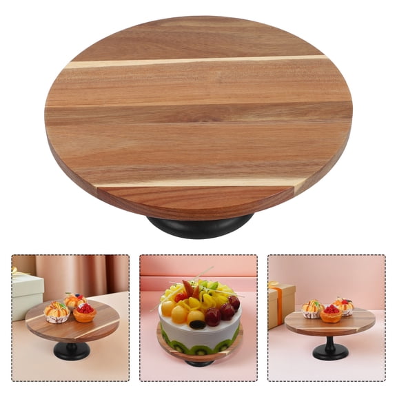 ETHZZLE Acacia Wood Cake Stand with Sturdy Base for Dessert Table Pastry Display and Cupcake Rack for Weddings