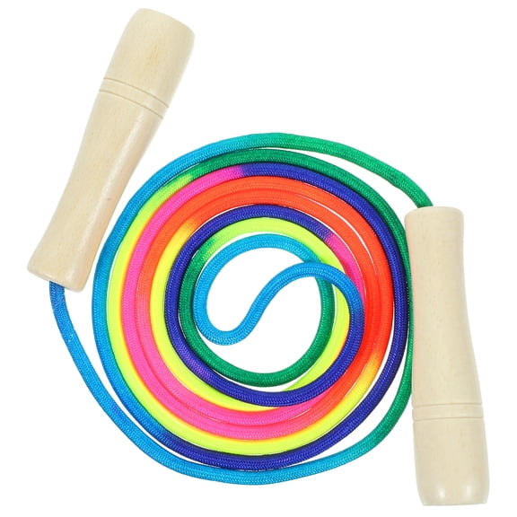 ETHZZLE Jump Rope Wood Adjustable Length Multi Wooden Cotton Rope for Exercise 1Set