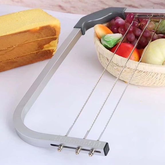 ETHZZLE Aluminum Alloy Adjustable Cake Leveler with Stability Feet for Easy Cake Cutting and Layering