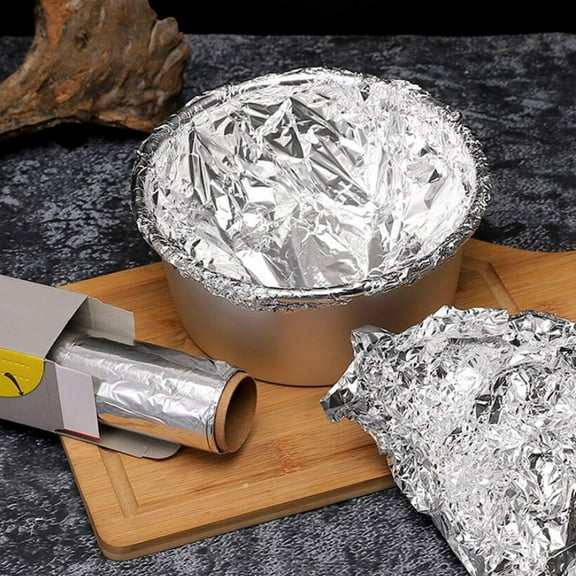 ETHZZLE Precut Aluminum Foil Sheets Silver Aluminum Foil 4 Rolls for Catering Supply