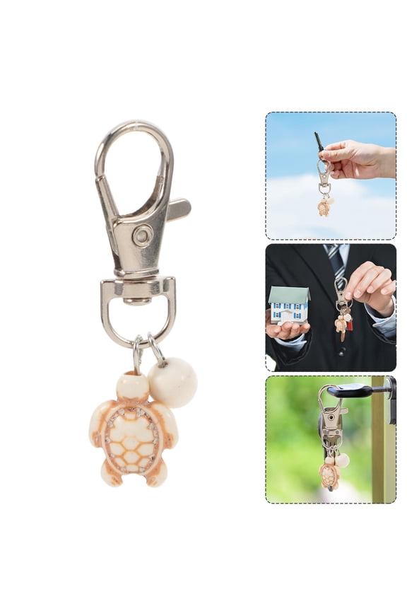 White Turtle Keychain Ocean Animal Charm for Car Accessories and Bag Decor