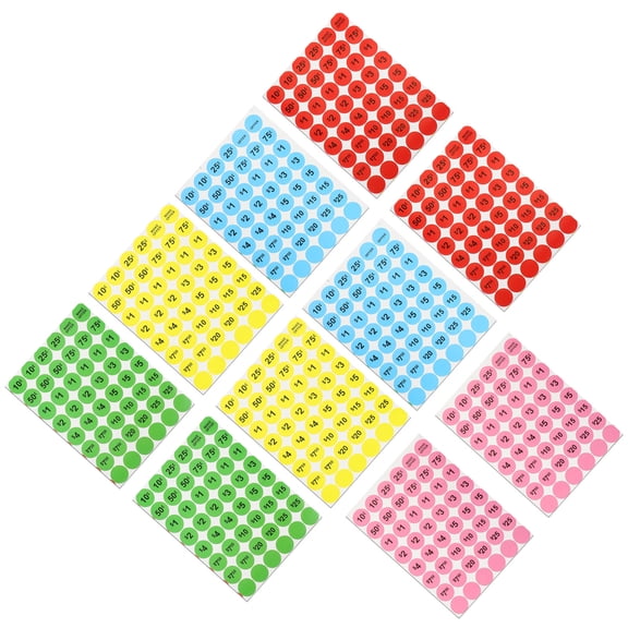 ETHZZLE Removable Round Price Stickers in Assorted Colors for Supermarket, Yard, and Retail Use