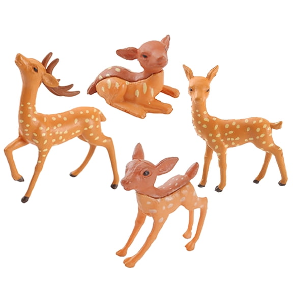 ETHZZLE Set of 4 Lightweight Resin Deer Figurines, Animal Ornaments for Garden, Table, Home and Outdoor Decoration
