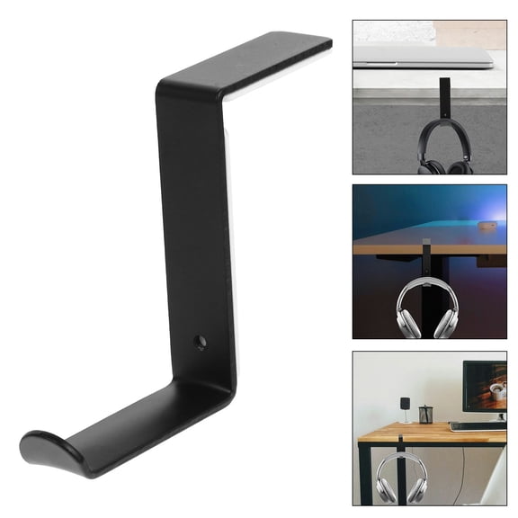 ETHZZLE Black Headphone Stand Metal Headset Holder Rack for Desk Storage Easy to Install