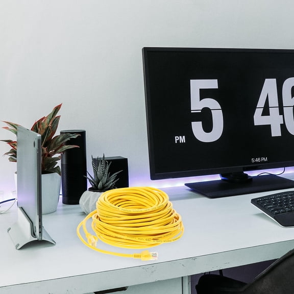 ETHZZLE Back to School Network Cables Yellow Aluminum 1Pcs for Home Computers and Routers