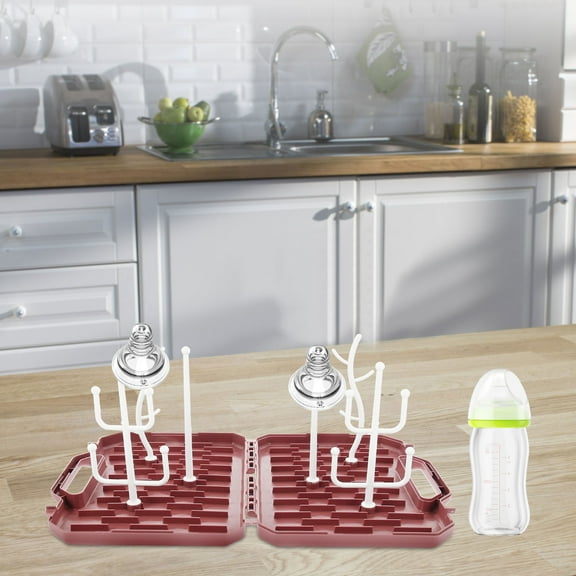 ETHZZLE Portable Baby Bottle Drying Rack Case for Back to School, PP Material with Removable Branches for Plants