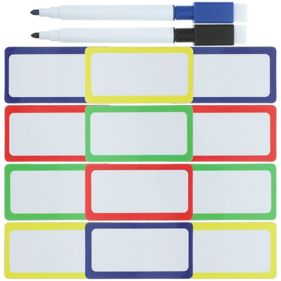 ETHZZLE Backed Name Tags 20 Labels 11 8x0 4in 5x1in Reusable Erasable For Whiteboard Sticker 1