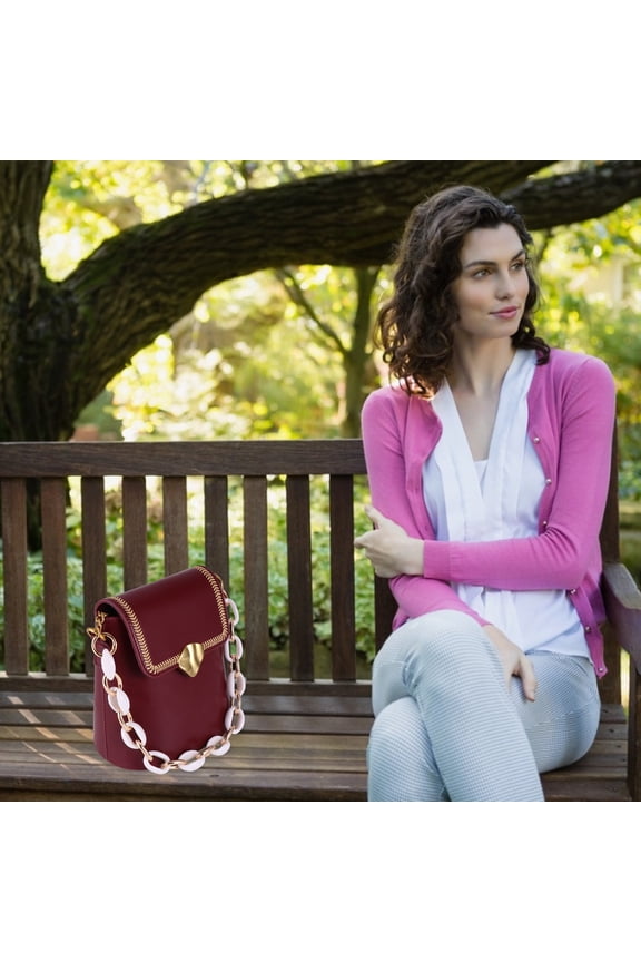 Bag Decoration Chain Purse Handle Strap Bag Accessories (White)