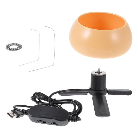 ETHZZLE 1Set Practical Electric Bead Spinner Bowl with Needle for DIY Beading Crafts