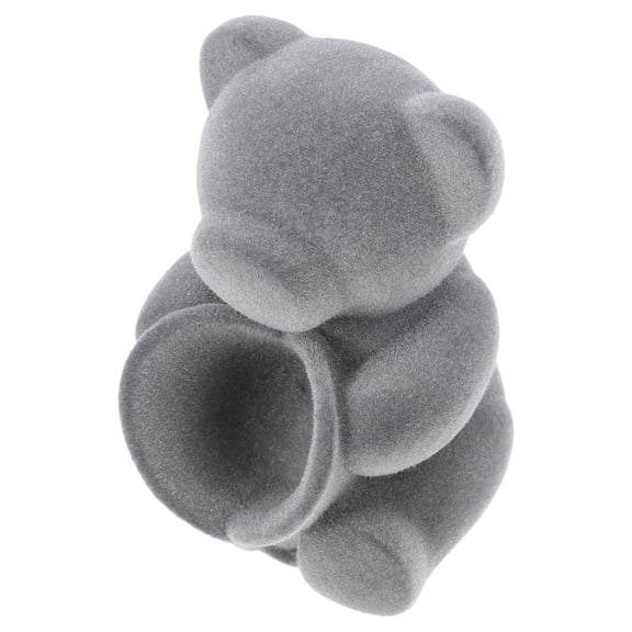 ETHZZLE Adorable Grey Sitting Bear Figurine Ideal for Table and Room Decor