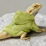ETHZZLE Green Lizard Costume Hoodie for Bearded Dragon, Lightweight Breathable Polar Fleece, Reptile Apparel