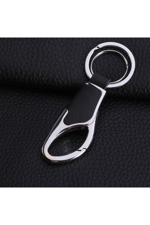 Black Key Ring Chain for Key Organization with Chic Smooth Texture and Metal Detail