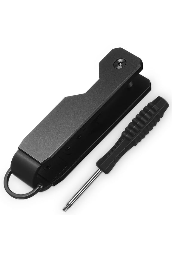 Sleek Black Pocket Keychain Organizer Crafted from Aluminum Alloy for Stylish and Functional Use