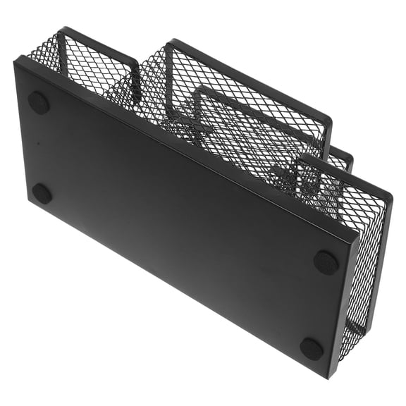 ETHZZLE Black Metal Mesh Desk Organizer with Scratch-Resistant Finish, Office Storage Solution for Workspace Organization