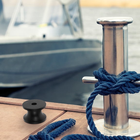 ETHZZLE Black Nylon Boat Anchor Pulley Roller with Marine Hardware for Universal Yacht and Marine Equipment Compatibility