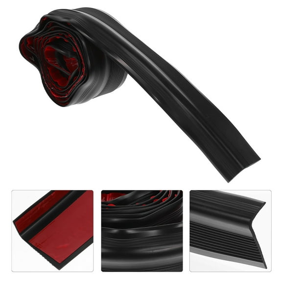ETHZZLE Black PVC Stair Nosing Trim for Decor Use Easy to Install Waterproof NonSlip Edging Protector 1 Roll