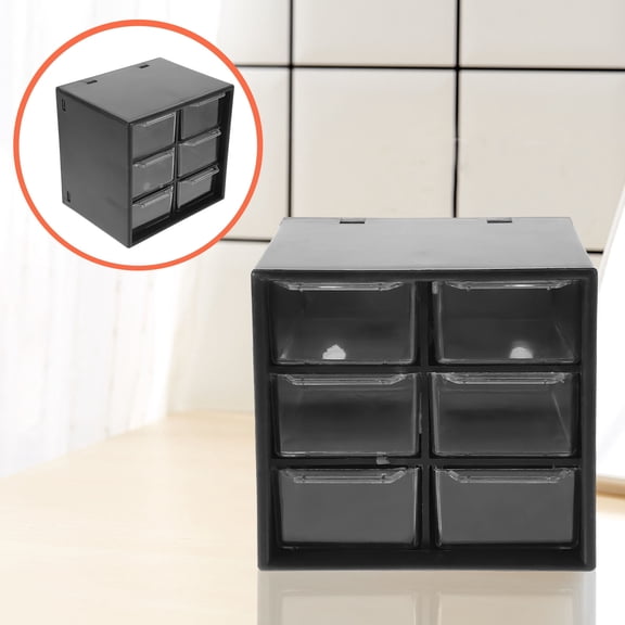 ETHZZLE Black Plastic Desk Organizer with 8 Compartments, Multifunctional Storage Box for Office Stationery and Small Items