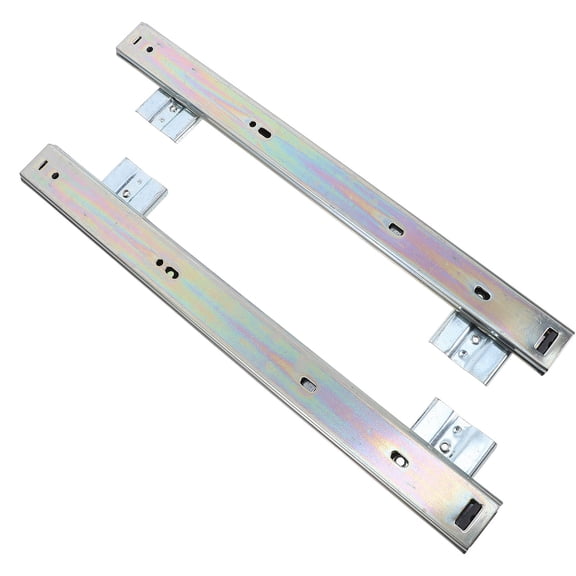 ETHZZLE 1Set Black Steel Keyboard Slide Side Mount Rail for Desk Drawer Furniture Use