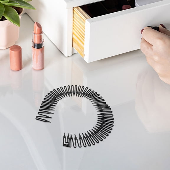 ETHZZLE Black Elastic Hair Comb with Spring Design for Styling and Flyaway Control Durable Flexible Hair Accessory