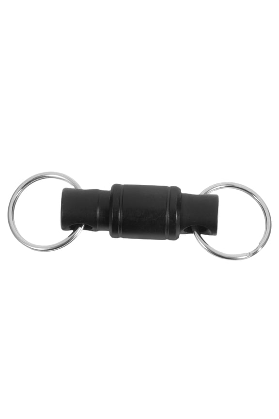 Titanium Quick Release Keychain with Detachable Swivel and Dual Split Rings Black