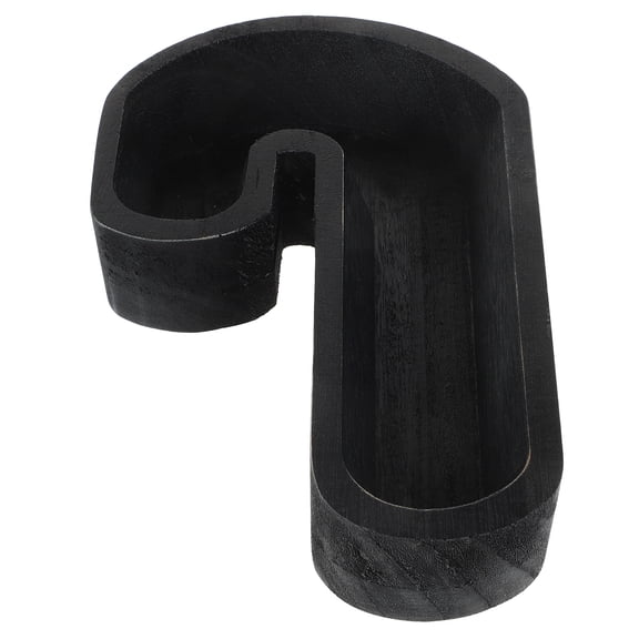 ETHZZLE Wooden Cane Shaped Nuts Display Plate Bowl Black Wood Serving Tray 1 Piece