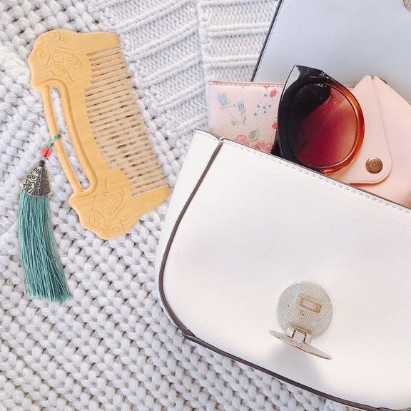 ETHZZLE Boxwood Comb With Ruyi Lock Carving Fine Tooth For Hair And Beard Grooming Scalp Massager Present For Women