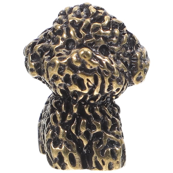 ETHZZLE Golden Brass Dog Figurine Small Lifelong  Shui Animal Statue Decorative Bookshelf Accent
