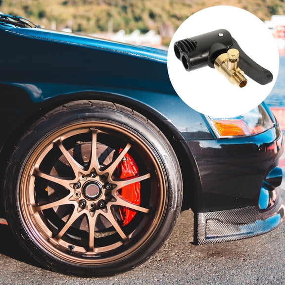 ETHZZLE Dual Purpose Clip on Inflator Chuck Black Brass Hose Clamp for Car