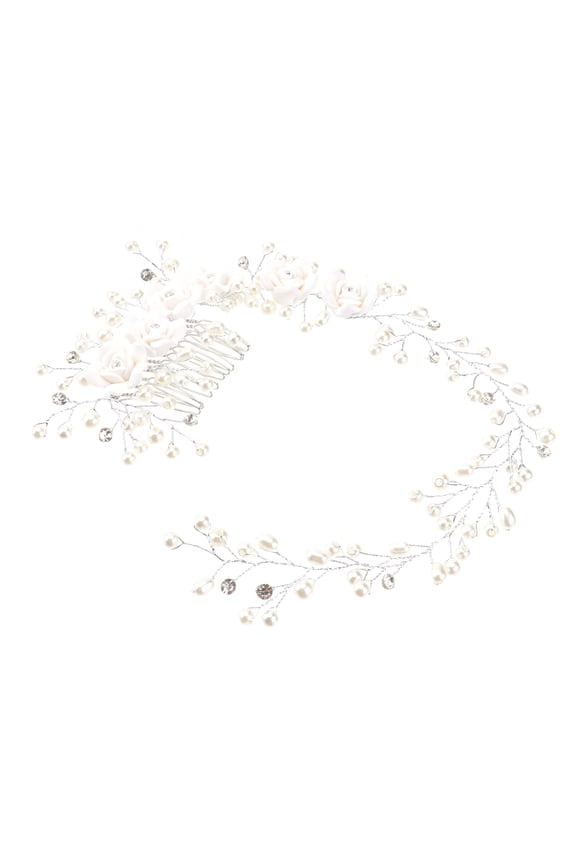 Boho Wedding Hair Accessories Wedding Hair Vine White Alloy 1Pack Pearls and Flowers Decor