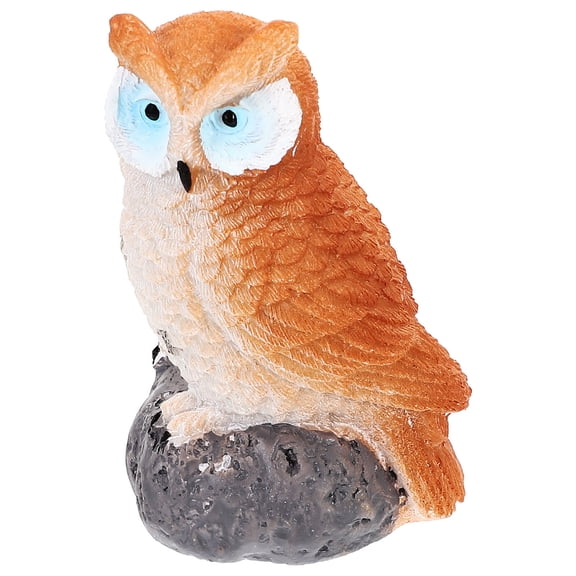 ETHZZLE Resin Owl Figurine Brown Realistic Decor for Office and Garden Scenes